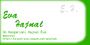 eva hajnal business card